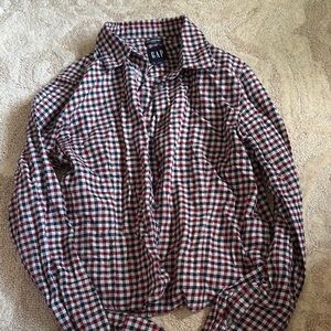 GAP Red and Black Casual Button Down Shirt
